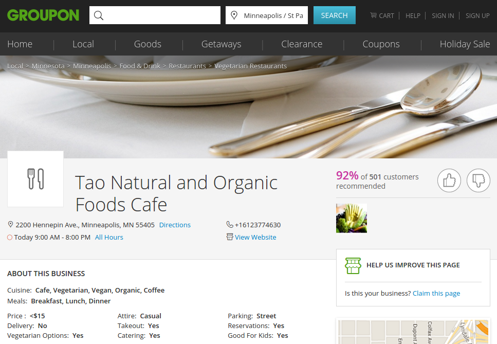 Tao NaturaL AND organic foods cafe